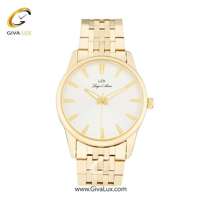 ساعت مچی اورجینال زنانه LdA | لوئیجی د آنا | Luigi d'Ana طلایی | طلایی| کرم| کد رفرنس 2483